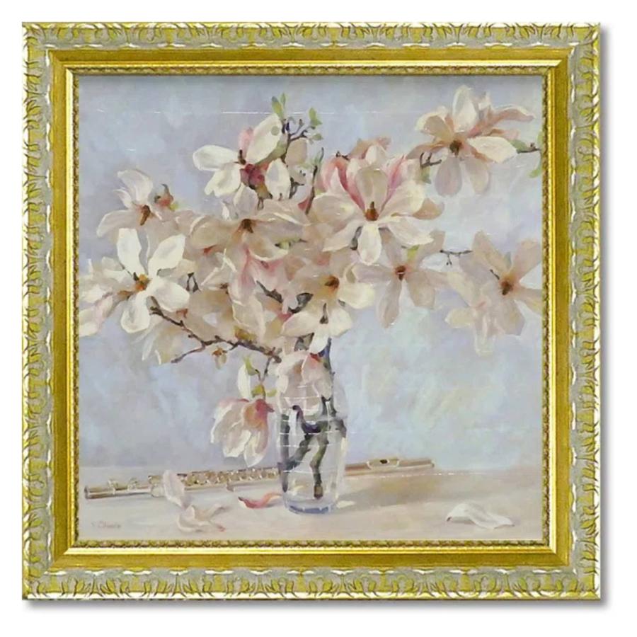 絵画　花　額縁　作家　アート　額　デザイナー　ミッドセンチュリー インテリア ジョン ボッチ アーンズブーケ 花 壁掛け 額入り 風景画