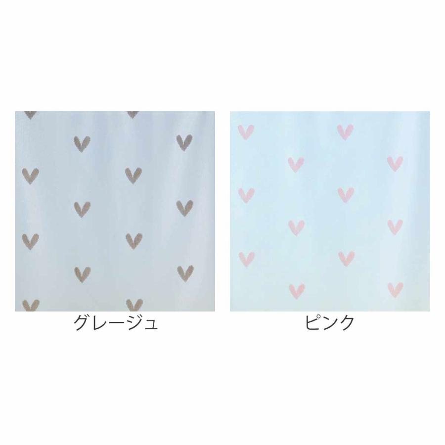 レースカーテン 小窓 ハート柄 70×90cm UVカット ミラーレース （ 小窓