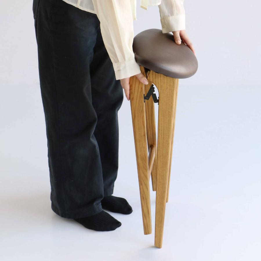 ICHIBA スツール 折りたたみ 高さ60.5cm 天然木 ( スリム 座面 ICHIBA スツール 折りたたみ 高さ60.5cm 天然木 ( スリム 座面