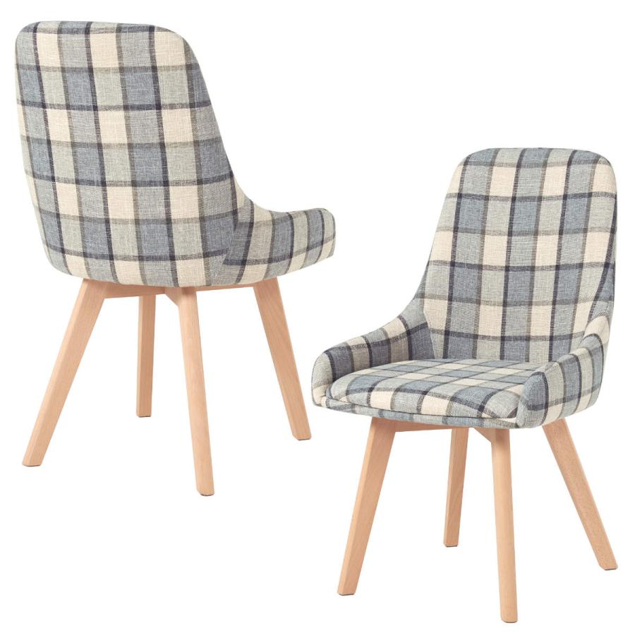 北欧風　シンプル　チェック柄　ダイニングチェア　椅子　2脚セット　NZ 北欧風 シンプル チェック柄 ダイニングチェア 椅子 2脚セット NZ 北欧