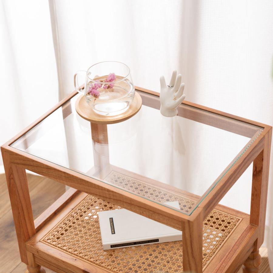 東谷 ミニシェルフ 幅40cm 1段 天然木 ろくろ脚 ラタン 完成品