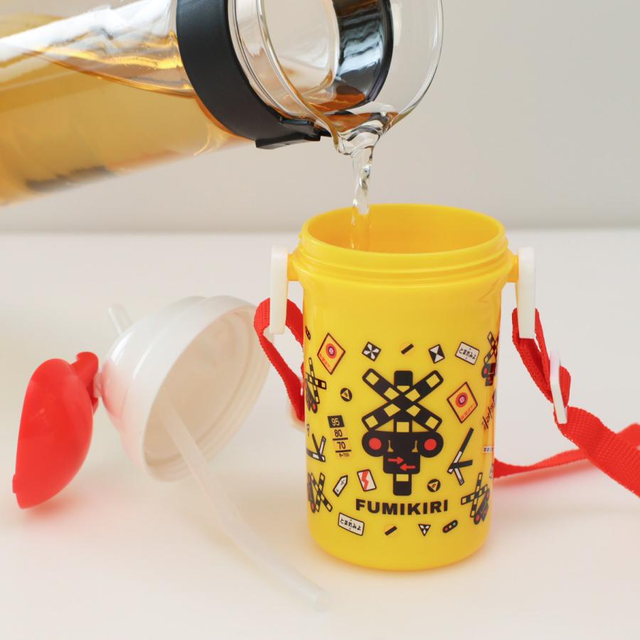 小森樹脂 水筒 FUMIKIRI 400ml 踏切柄 ストロー付プラボトル （ 子供用