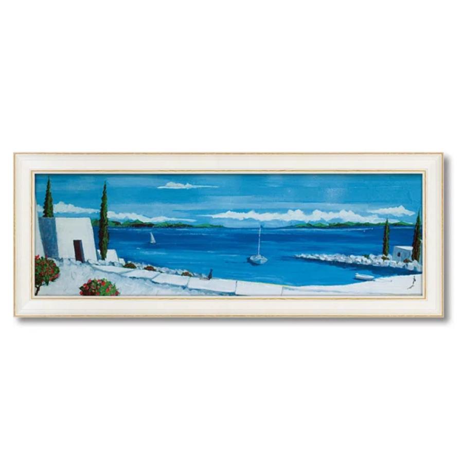 絵画 ギリシャ 風景画(街並み) サントリーニ島 インテリアアート
