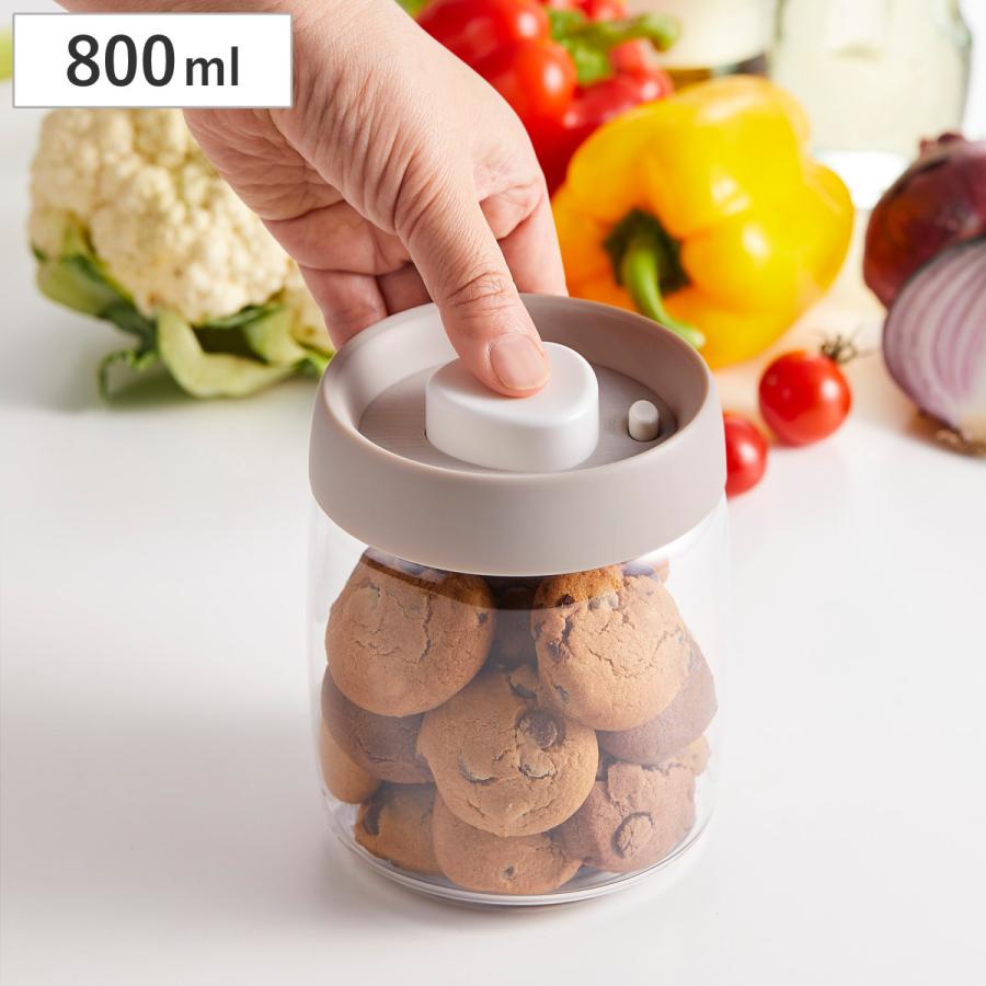 竹原製缶 保存容器 800ml 押すだけ簡単真空キャニスター M （ 真空