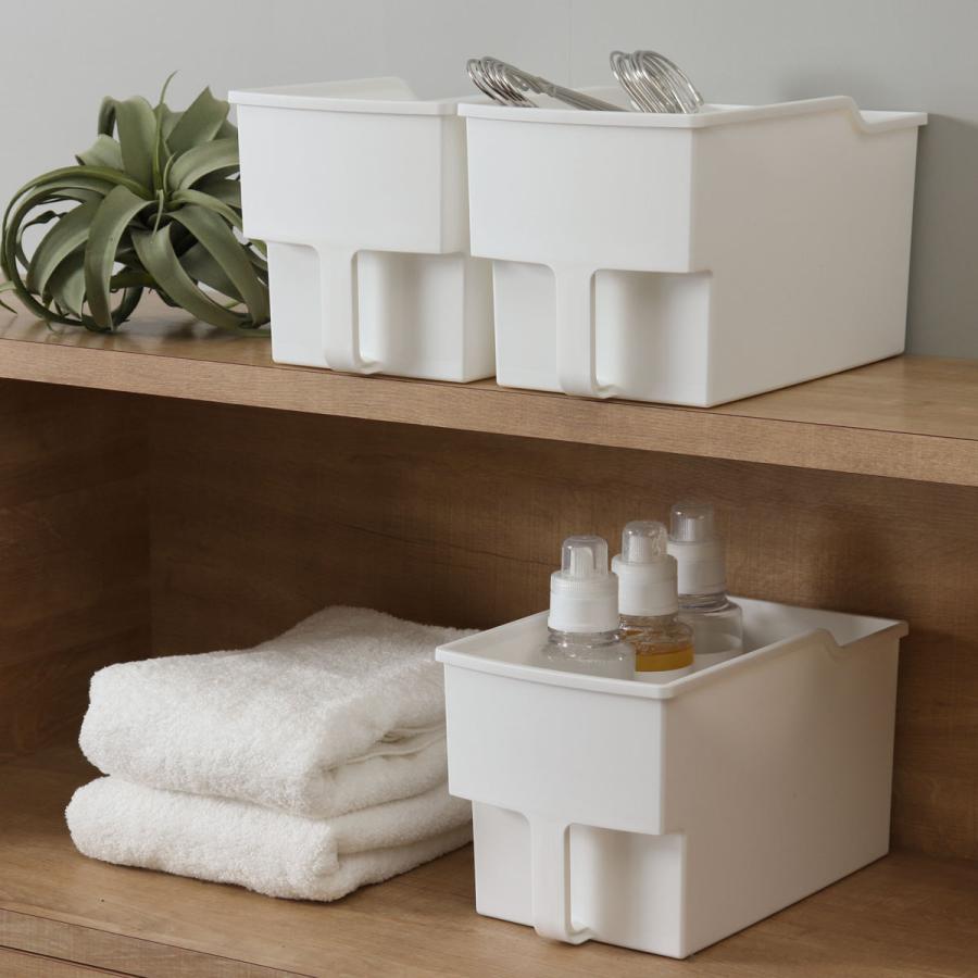 キッチン収納ケース 吊り戸棚ボックス スリム 浅型 幅18.5cm （ キッチンストッカー 取っ手付き 吊戸棚 ケース ボックス ） | 不動技研 | 17