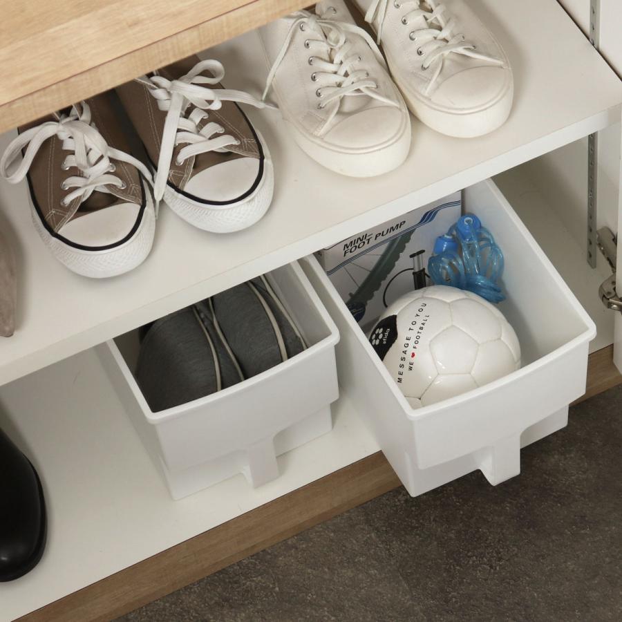 キッチン収納ケース 吊り戸棚ボックス スリム 浅型 幅18.5cm （ キッチンストッカー 取っ手付き 吊戸棚 ケース ボックス ） | 不動技研 | 19