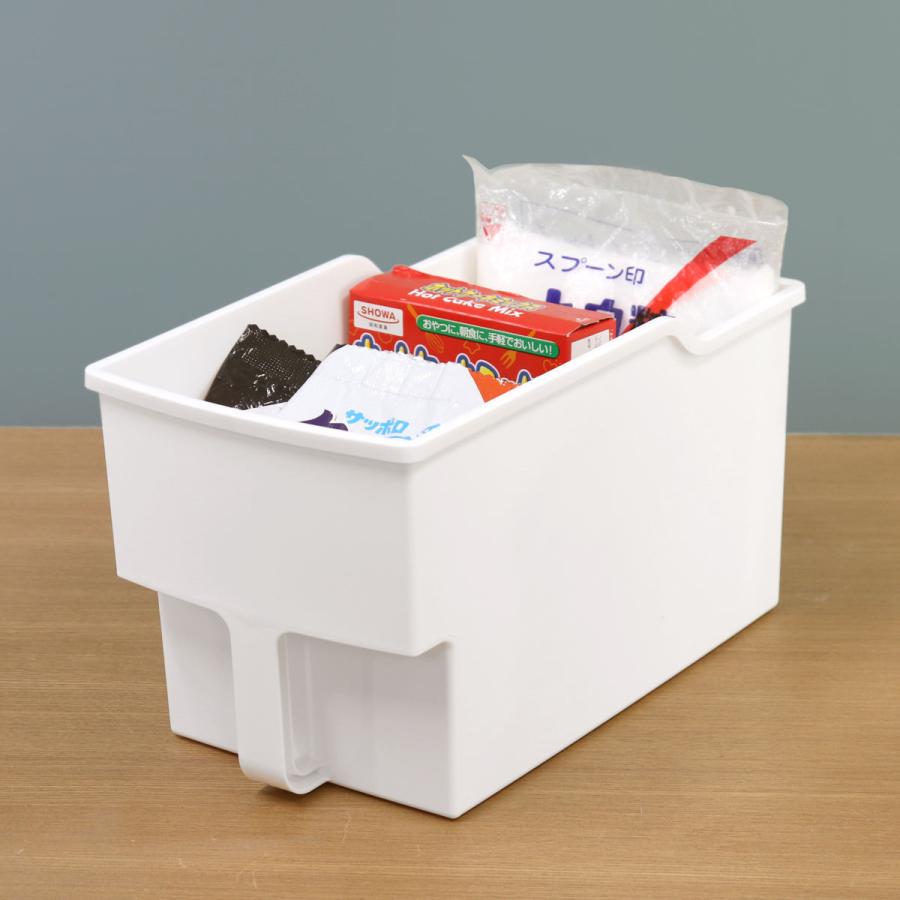 キッチン収納ケース 吊り戸棚ボックス スリム 浅型 幅18.5cm （ キッチンストッカー 取っ手付き 吊戸棚 ケース ボックス ） | 不動技研 | 08