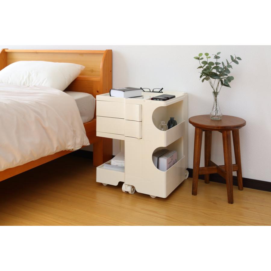 幅43cm Pluna（プルーナ）ロータイプ 四面収納 完成品 （ ワゴン キャスター付 収納 棚 ラック トレー 【TAROCCO】 ）