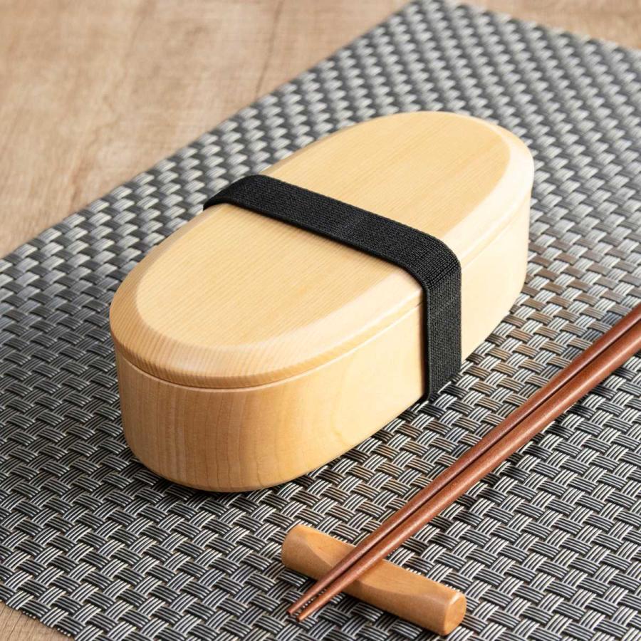 弁当箱 天然木くり抜き弁当箱 楕円形 400ml ナノコート （ 弁当 お弁当