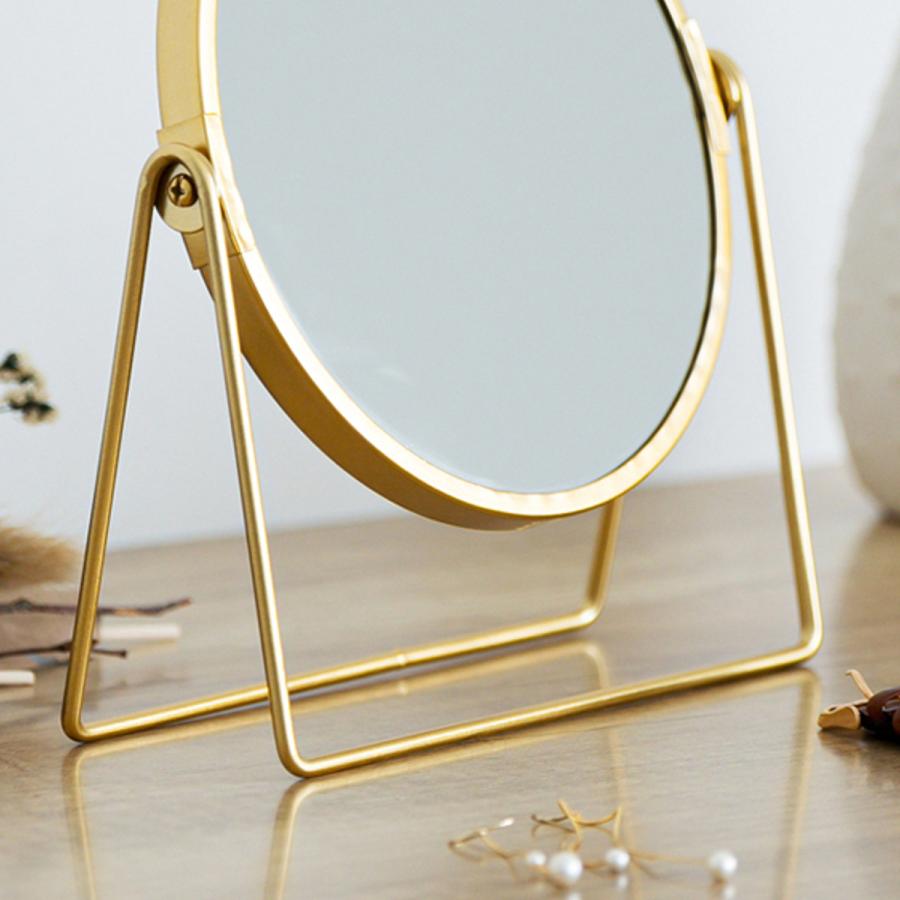 永井興産 卓上スタンドミラー ロータイプ 片面拡大鏡 3倍率 LINO