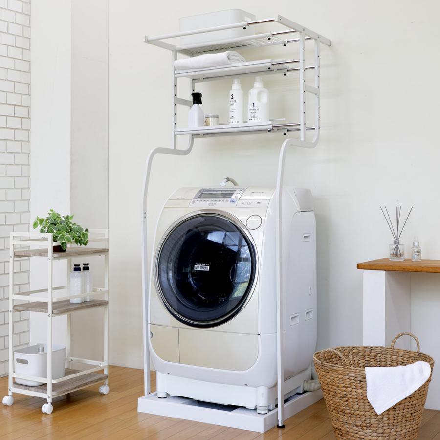 弘益 ランドリーラック 立て掛け洗濯機ラック 洗濯機ラック （ 洗濯機