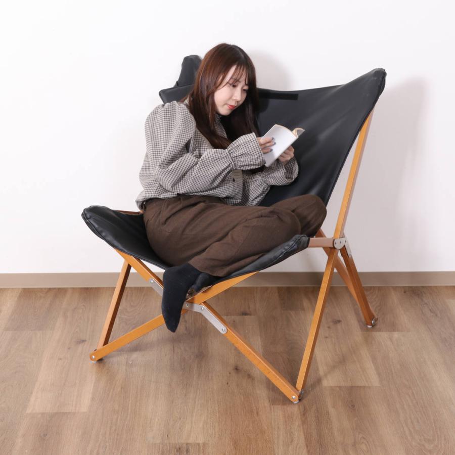不二貿易（Fuji Boeki） ラウンジチェア 折りたたみ レザー調