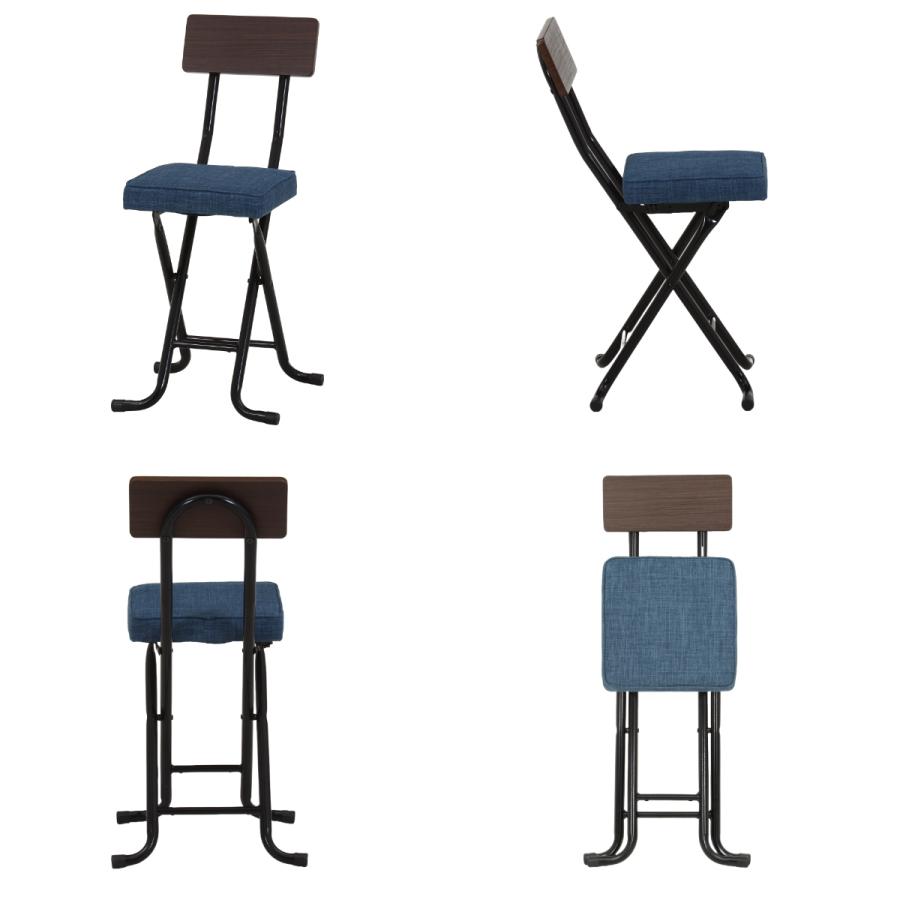 新品　折りたたみ　椅子　イス デザイン家具 折りたたみ椅子 背もたれ付き 座面高さ43cm 幅44.5 奥行47.5 高さ79.5