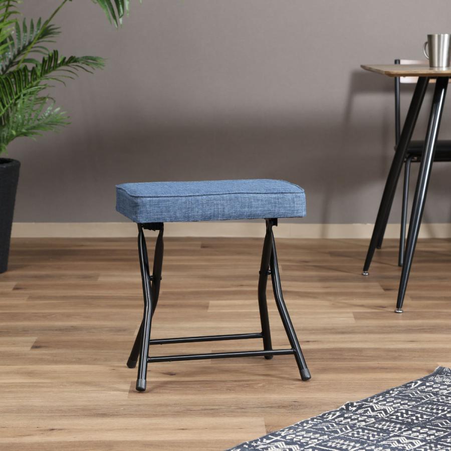 不二貿易（Fuji Boeki） 折りたたみ椅子 座面高49cm スツール ワイド