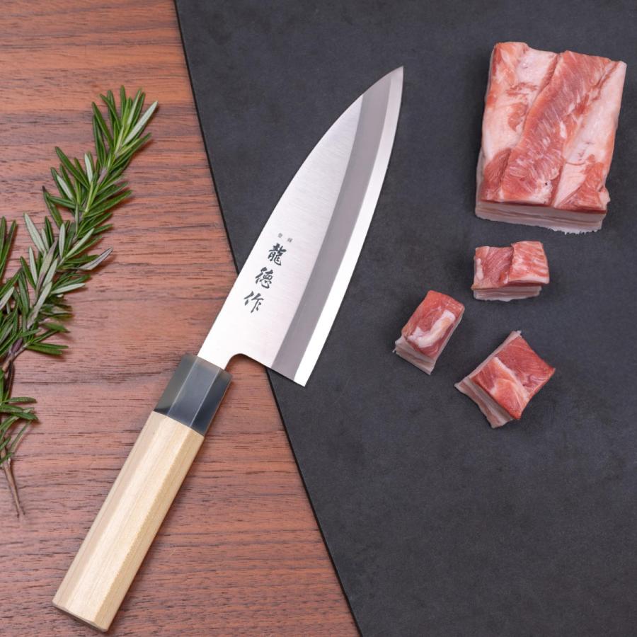 出刃包丁 15cm 龍徳作 八角柄 和包丁 日本製 （ 包丁 片刃 刺身 魚包丁