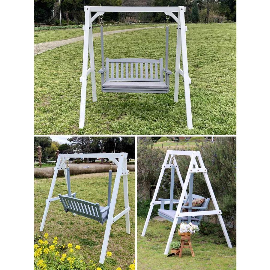 ベンチ 天然木製スウィングベンチ Elan エラン （ ブランコ 木製 屋外