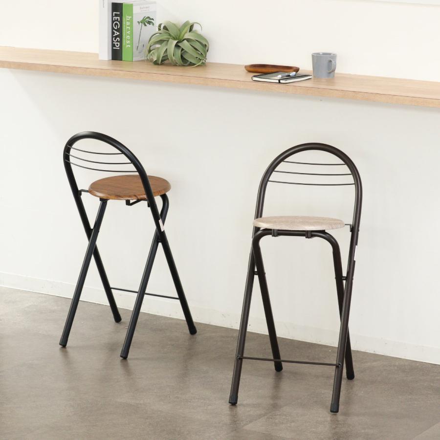 弘益 折りたたみ椅子 座面高58cm 背もたれ付 フォールディング