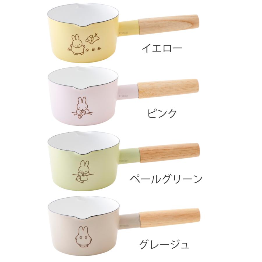 富士ホーロー ミルクパン 12cm ガス火専用 MIFFY PASTEL Honey Ware