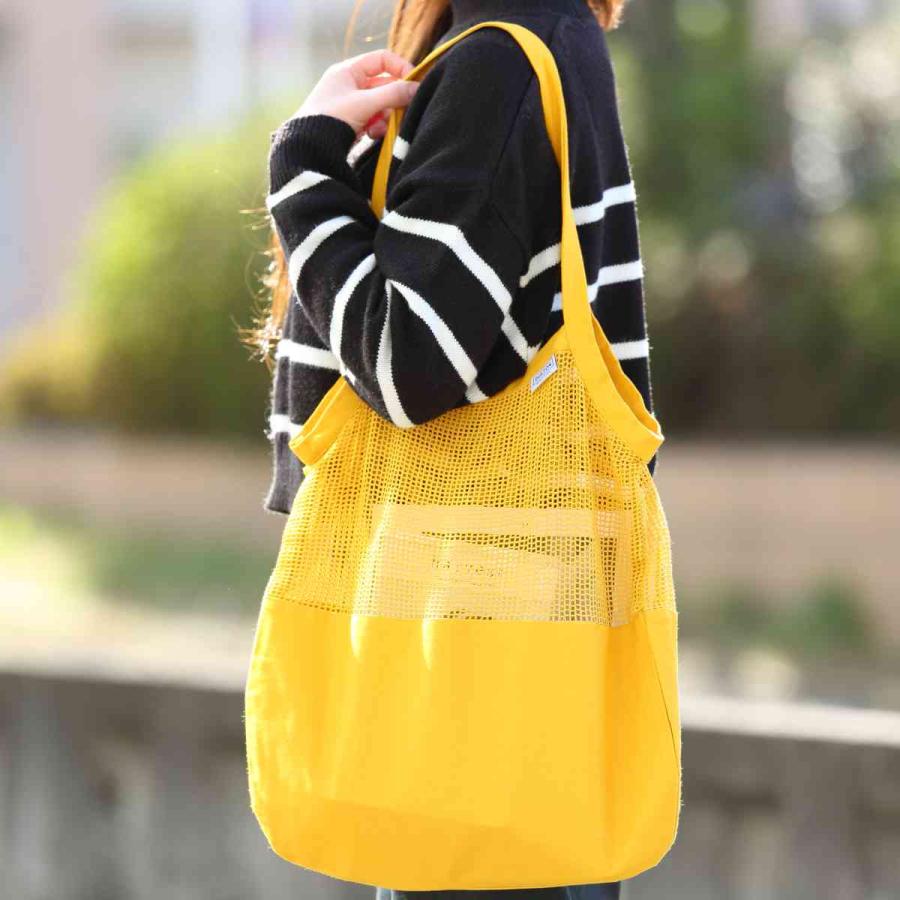 新品 コットンハーフ メッシュ バッグ イエロー L ダルトン ファッション DULTON ONLINE SHOP | COTTON HALF MESH BAG L YELLOW(L YELLOW