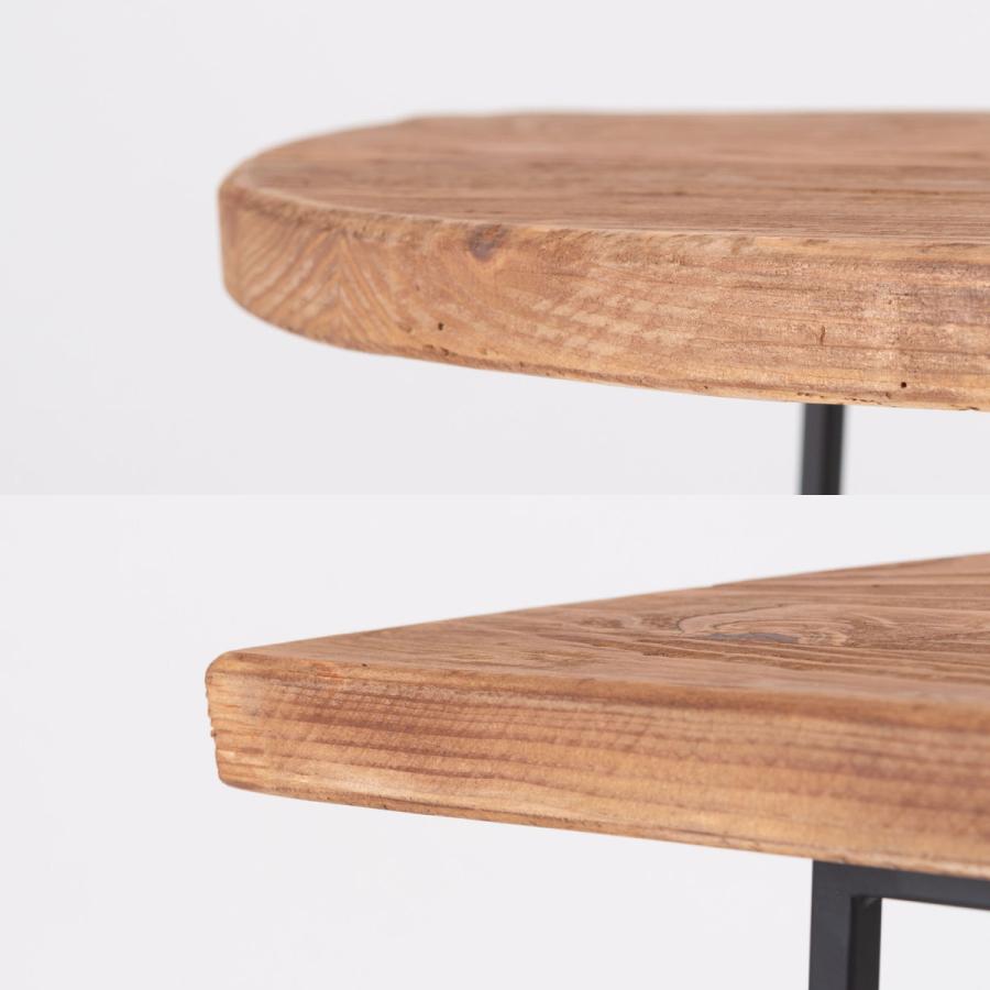 東谷 コンソールテーブル 半円型 高さ72cm 古材 （ 天然木 パイン材