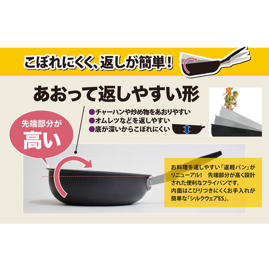 ウルシヤマ金属工業 フライパン 22cm 深型 ガス火専用 復刻返軽パン