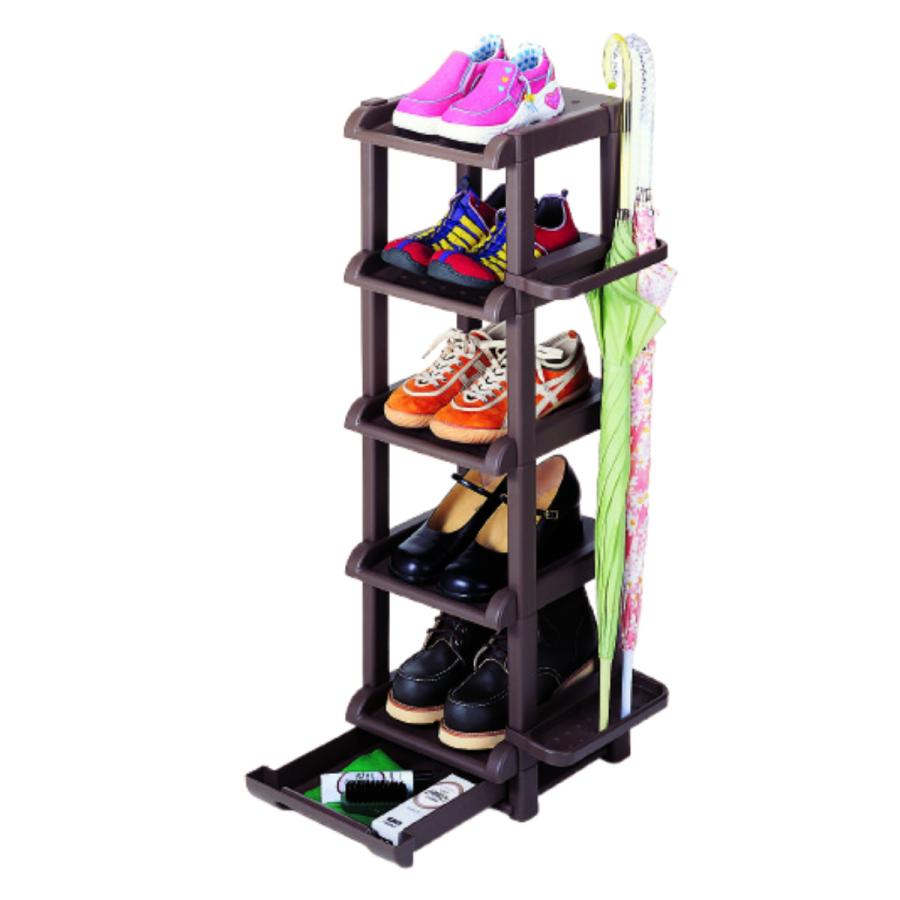 サンコープラスチック 靴箱 シューズラック 5段 （ スリム 5足 省