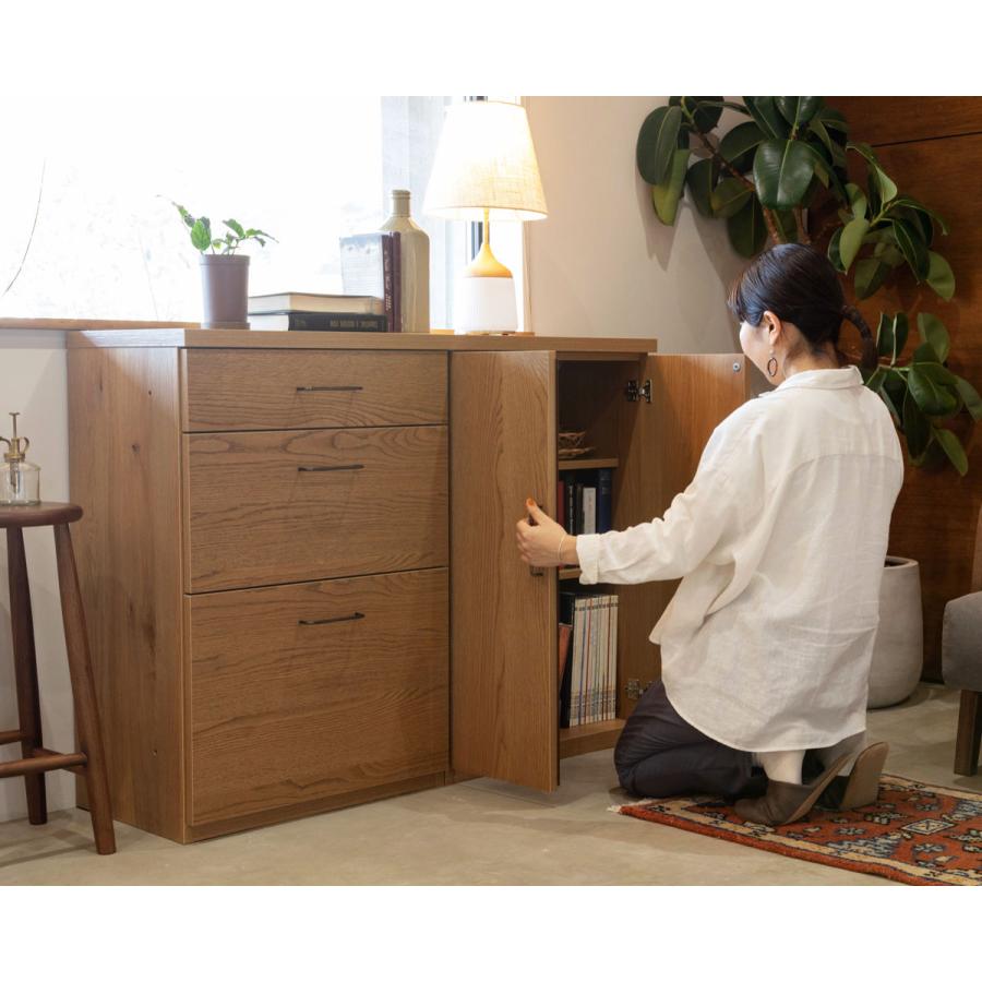 新品】プッシュオープン薄型鏡面収納庫 幅60cm 引き出しタイプ 完成品