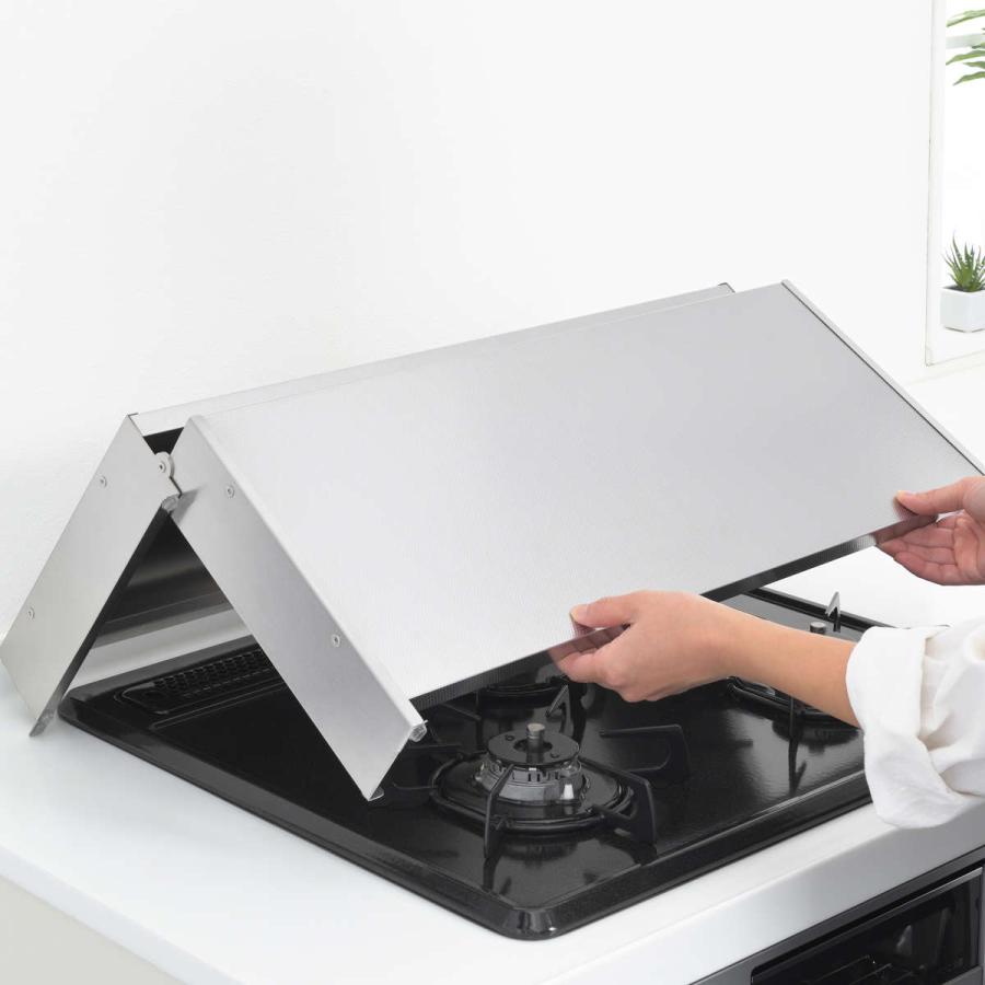 ヨシカワ コンロカバー 折りたたみ式 ステンレス スーパーエンボス