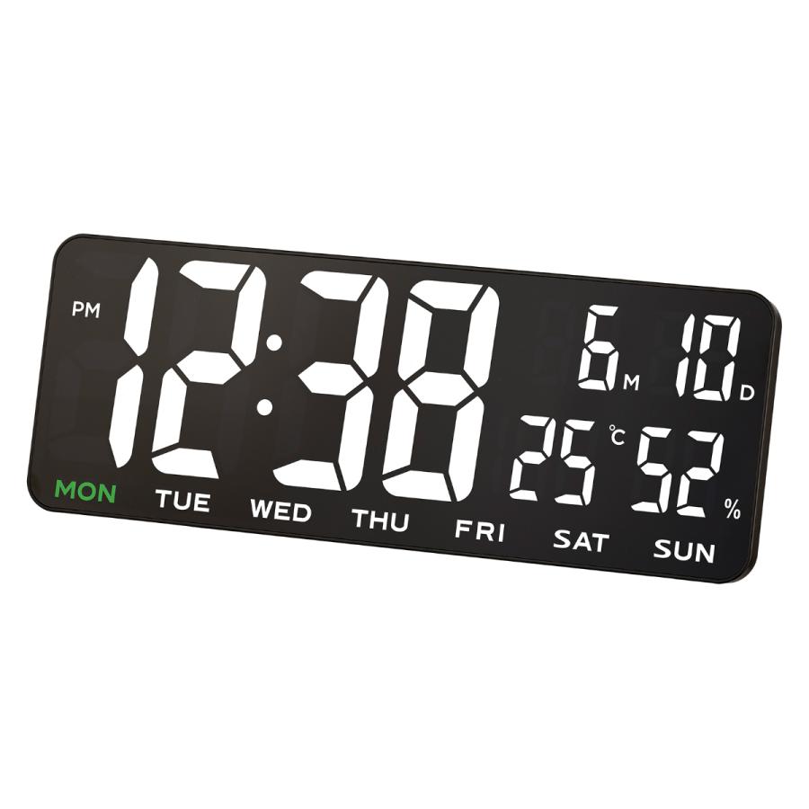 ノア精密 置き時計 ホワイトアワー 置掛兼用 デジタル時計 LED MAG 温