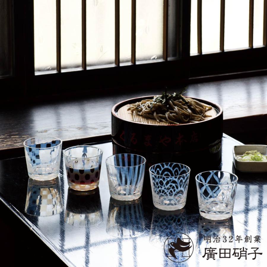 廣田硝子 そば猪口 市松 （ ガラス 日本製 蕎麦猪口 蕎麦ちょこ つゆ 
