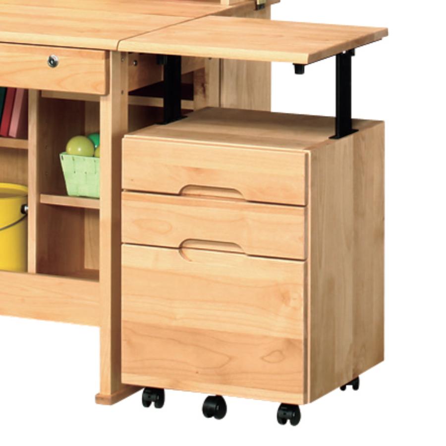 デスクワゴン 昇降付 キャスター付 3段 幅42cm レオ （ ワゴン サイド