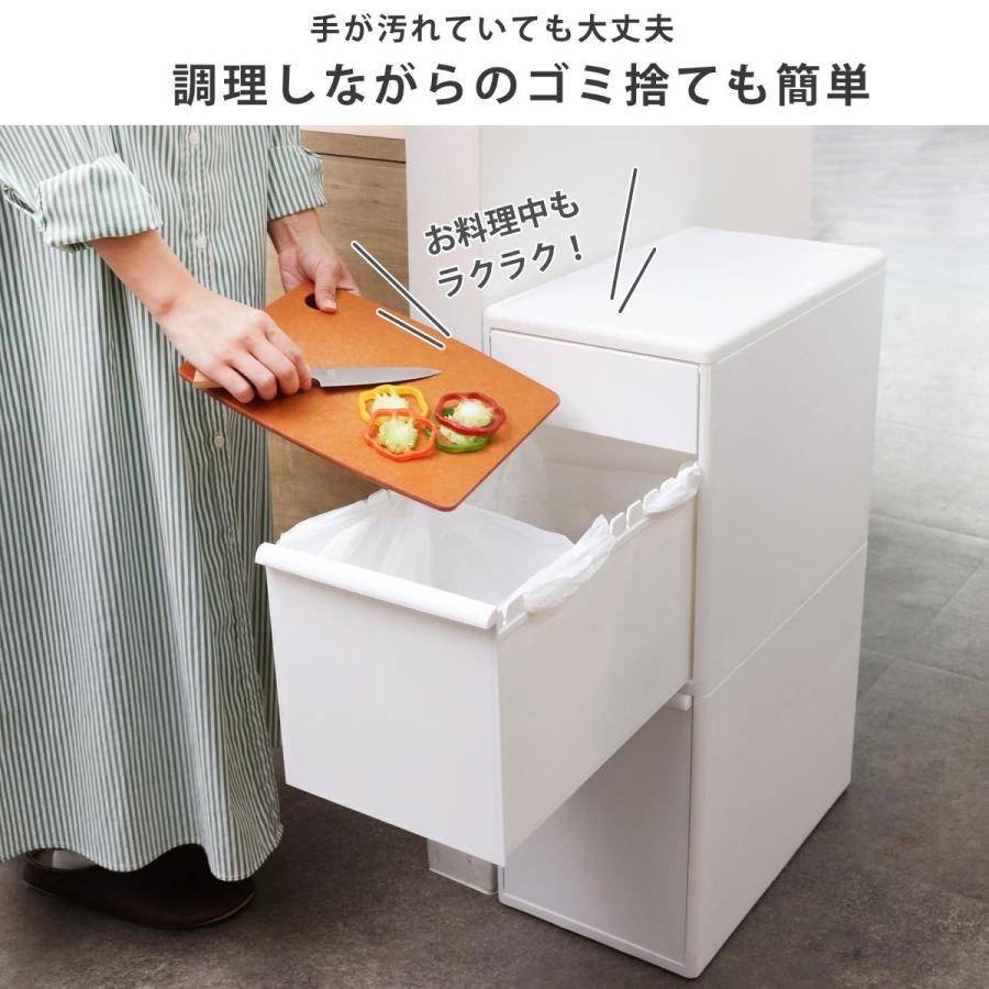 ストッカー　ゴミ箱など 吉川国工業所 特典付き ゴミ箱 45L 2段 幅25.5cm 隙間で使える