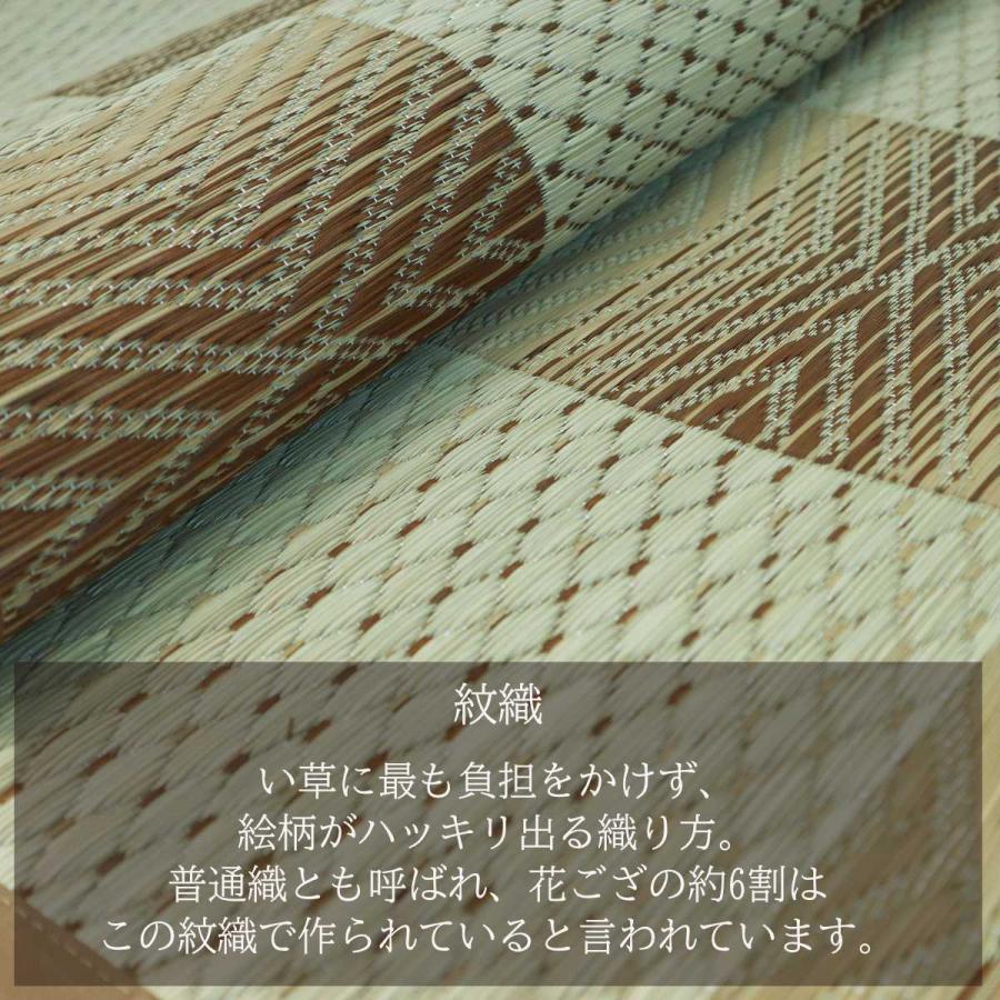 い草ラグ 江戸間 3畳 三条 174×261cm 紋織 花ござ （ い草マット い草