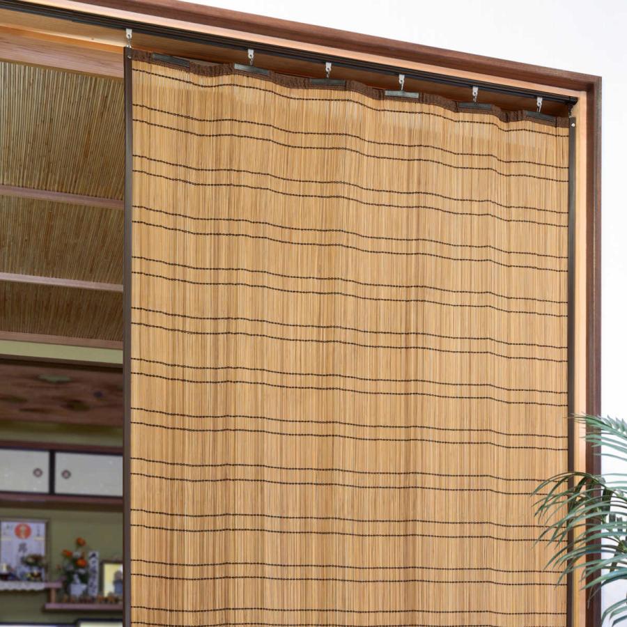 大島屋 すだれ 竹 屋内用 100×170cm 竹カーテン （ 竹すだれ 簾 すだれカーテン 間仕切り 日除け スダレ 目隠し ） : リビン ...