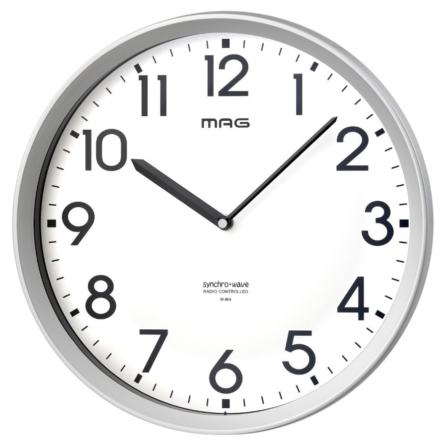 ノア精密 掛け時計 エコグリン MAG 電波時計 電池寿命5年 秒針なし
