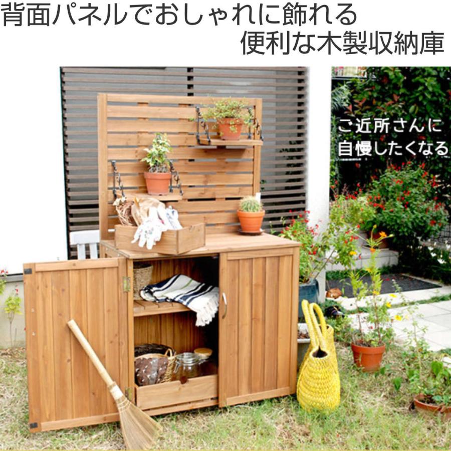 物置 パネル付収納庫 100 木製 （ 屋外物置 約 幅 100cm 木製