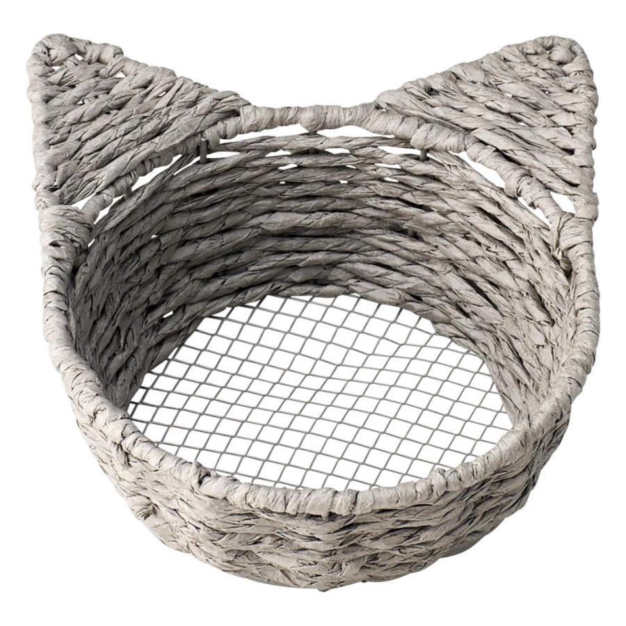 猫　籠　編みかご　小物入れ バスケット 編み籠 かご 小物入れ 猫 ねこ ネコ おしゃれ かわいい 鉢