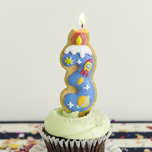 ナンバーキャンドル ろうそく 数字 クッキー 3番 ロケット （ ケーキ