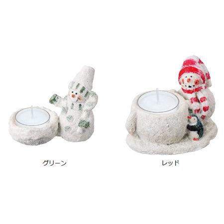 キャンドルホルダー クリスマス グリッタースノーマンホルダー