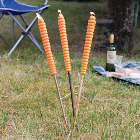 虫よけキャンドル シトロネラ トーチ 棒状 柑橘系の香り （ アウトドア