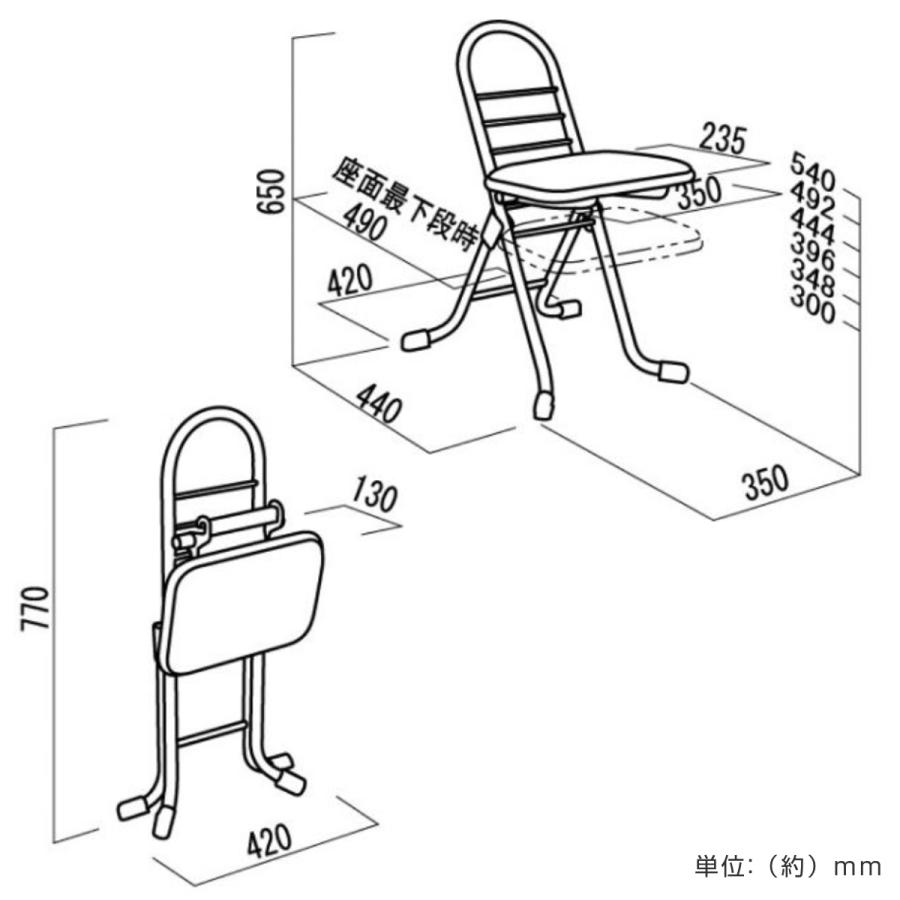 ルネセイコウ 作業椅子 座面固定タイプ 高さ調節 6段階調節 プロワーク