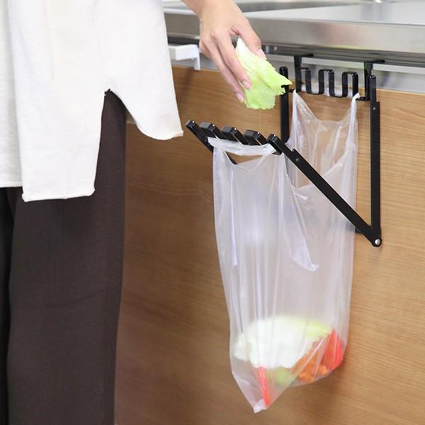特典付き 山崎実業 tower レジ袋ハンガー タワー （ 4903208071338 713 キッチン 分別ゴミ箱 キッチン用品 ゴミ袋 ごみ箱 分別 折りたたみ TOWER レジ袋掛け ） | 山崎実業 | 04