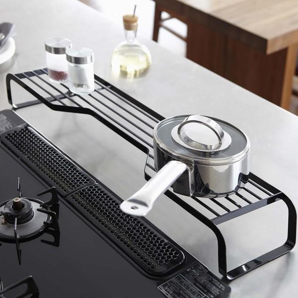 コンロセット７組　クローバーページ tower 山崎実業 コンロ奥ラック タワー L （ 4903208072182 コンロ