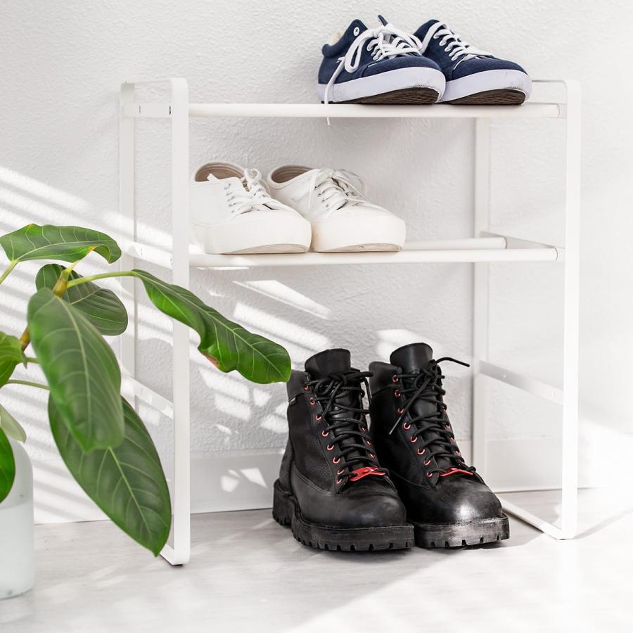 山崎実業 フレーム 伸縮シューズラック フレーム3段 （ 4903208075558 755 シューズボックス 玄関 玄関収納 靴 くつ ブーツ 収納 下駄箱 靴箱 ホワイト ）