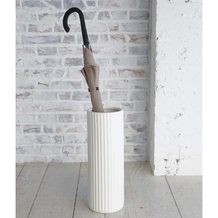 山崎実業 傘立て スリム ストライプ 陶器 アンブレラスタンド （ 傘