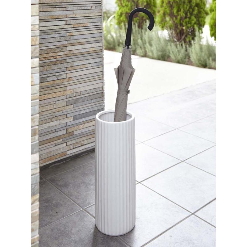 山崎実業 傘立て スリム ストライプ 陶器 アンブレラスタンド （ 傘