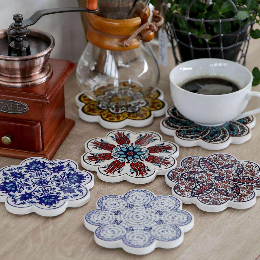 コースター 11cm IZNIK タイルコースター 陶器 ( トルコ陶器 コースター 11cm IZNIK タイルコースター 陶器 ( トルコ陶器
