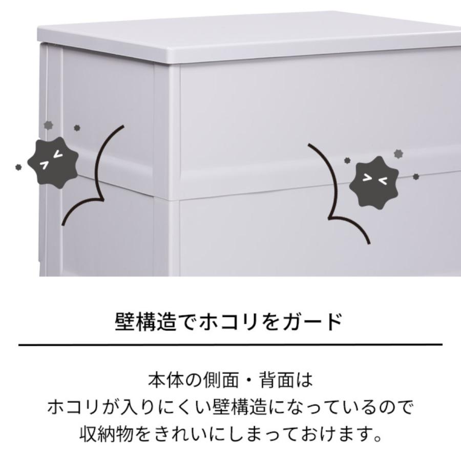 チェスト フィッツプラス プレミアム 5段 幅75×奥行41×高さ105cm FP7505 （ Fits プラスチック 引き出し 日本製 完成品 洋タンス ）｜livingut｜10