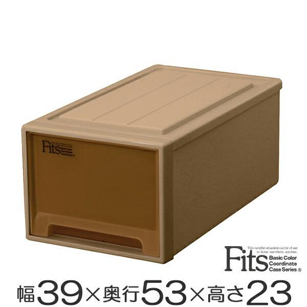 収納ケース　Fits　フィッツケースクローゼット　M−53　ブラウン　シール付 （ 収納ボックス 引き出し 衣装ケース 衣類収納 ）｜livingut