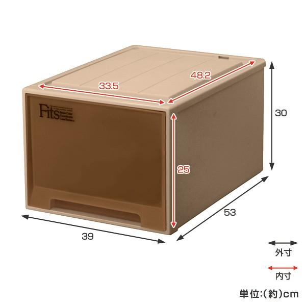 フィッツ Fits天馬 衣装ケース クローゼット 3個　ブラウン Fits 収納ケース Fits フィッツケースクローゼット L−53 ブラウン